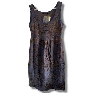 NWT Peruvian Connection Purple Floral Sleeveless Pima Cotton Knit Midi Dress Med